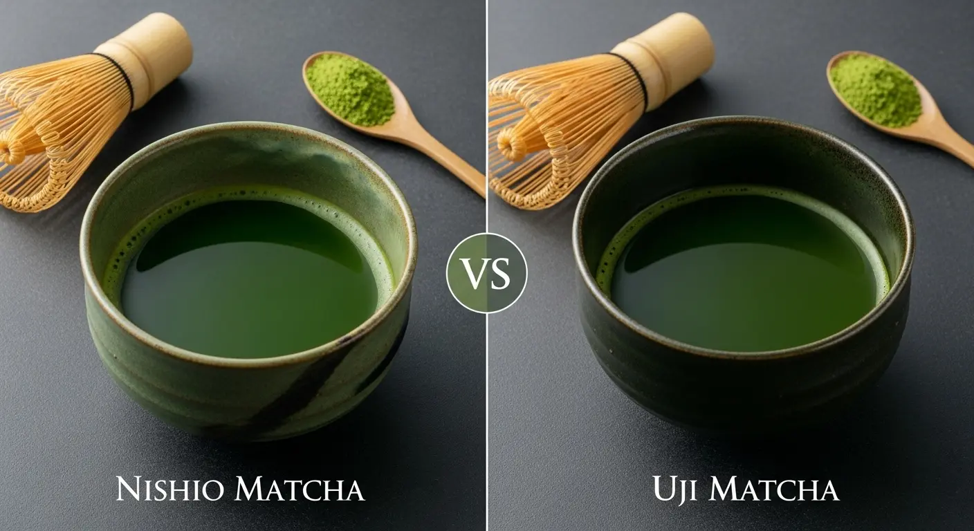 西尾抹茶と宇治抹茶の色や見た目の比較