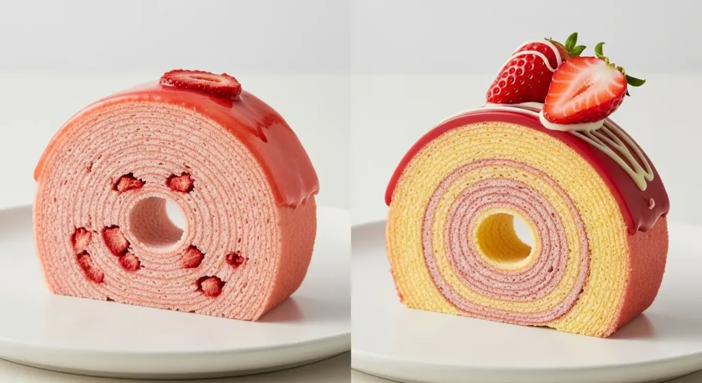 2種類のいちごバームクーヘンの比較
