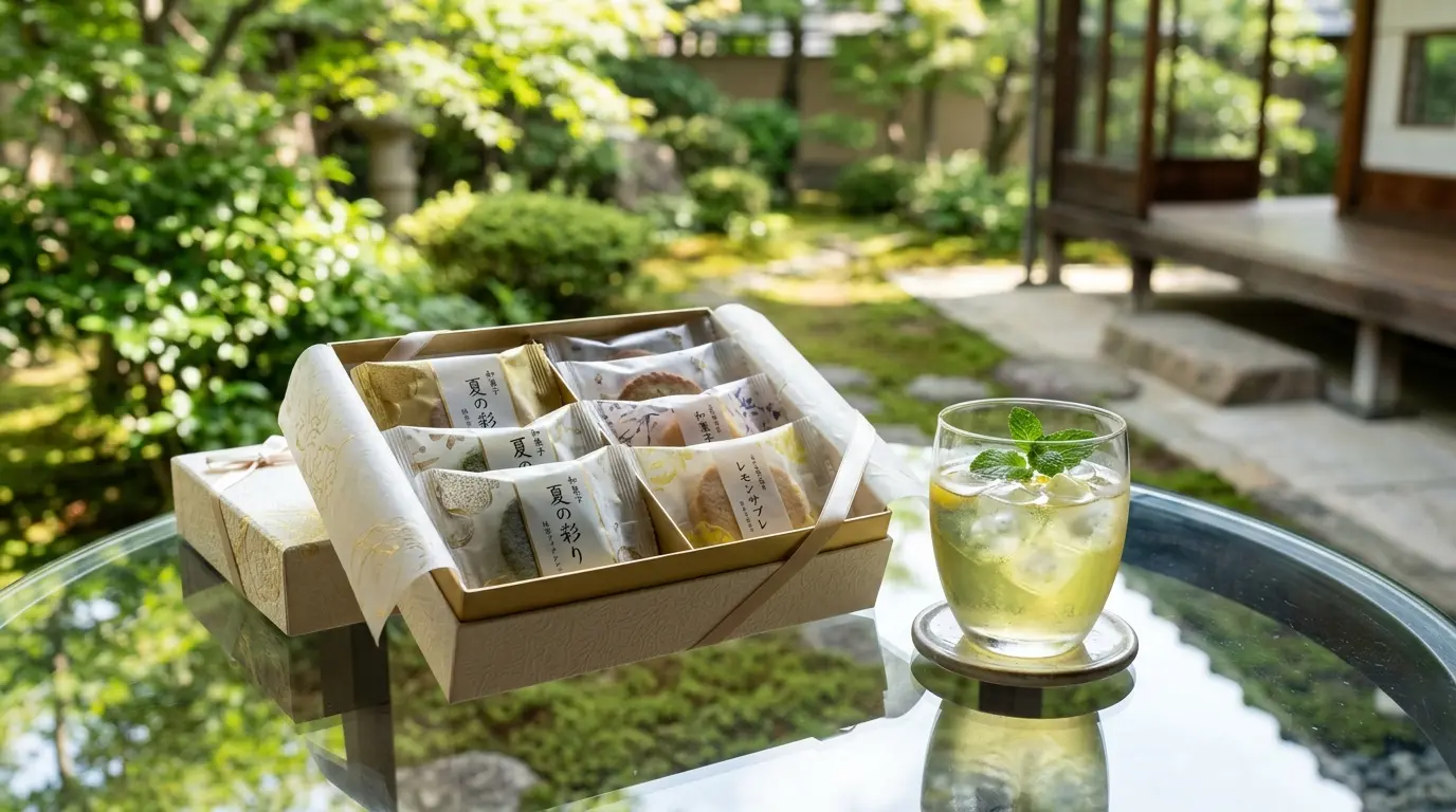 夏の常温手土産に最適な涼を呼ぶ焼き菓子と冷茶のセット